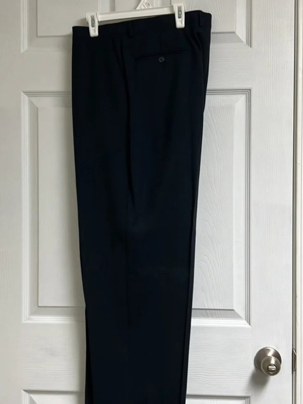 Versini Mens Navy Blue Wool Dress Pants 39x30 Pleated Formal Trousers - Picture 2 of 5